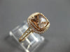 ESTATE LARGE 1.40CT DIAMOND & AAA MORGANITE 14KT ROSE GOLD HALO ENGAGEMENT RING