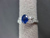 ANTIQUE 1.61CT DIAMOND SAPPHIRE 18KT WHITE GOLD 3D FILIGREE OVAL ENGAGEMENT RING