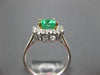 ESTATE WIDE 1.82CT DIAMOND & AAA EMERALD 18KT TWO TONE GOLD HALO ENGAGEMENT RING