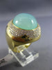 ESTATE EXTRA LARGE 13.20CT DIAMOND & AAA BLUE AGATE 18KT YELLOW GOLD FLOWER RING
