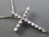 ESTATE .23CT DIAMOND 14KT WHITE GOLD CLASSIC CROSS SHARE PRONG FLOATING PENDANT