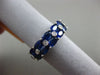 ESTATE WIDE 3.87CT DIAMOND & SAPPHIRE 14K WHITE GOLD OVAL ETOILE DOUBLE ROW RING