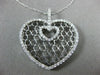 ESTATE LARGE .75CT DIAMOND 14KT WHITE GOLD HEART WEB STAR OF DAVID LOVE PENDANT