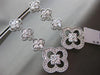 ESTATE LARGE 2.82CT DIAMOND 14K WHITE GOLD JOURNEY MULTI FLOWER HANGING EARRINGS