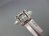 ESTATE .35CT DIAMOND 14K WHITE GOLD SQUARE HALO SEMI MOUNT ENGAGEMENT RING #2870