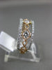 ESTATE WIDE .87CT DIAMOND 18KT WHITE & ROSE GOLD 3/4TH ETERNITY ANNIVERSARY RING