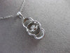 ESTATE .35CT DIAMOND 14KT WHITE GOLD 3D FILIGREE FLOATING CIRCULAR PENDANT CHAIN