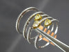ESTATE LARGE 1.04CT WHITE & FANCY YELLOW DIAMOND 18KT TWO TONE GOLD 3D LOVE RING