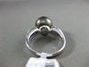 ESTATE LARGE .29CT DIAMOND 18KT WHITE GOLD AAA TAHITIAN PEARL PAVE CLASSIC RING