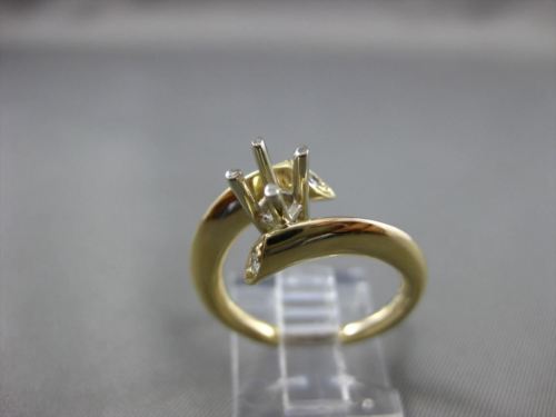ESTATE .05CT DIAMOND 14K TWO TONE GOLD TWISTED SEMI MOUNT ENGAGEMENT RING #24606