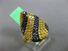 ESTATE 1.58CT DIAMOND & YELLOW SAPPHIRE 18KT BLACK & YELLOW GOLD PEAR SWIRL RING