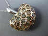 ESTATE LARGE 5.20CT MULTI COLOR DIAMOND 18KT 2 TONE GOLD 3D HEART SHAPE PENDANT