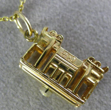 ANTIQUE 14KT YELLOW GOLD 3D CLASSIC SAN FRANCISCO TROLLEY CAR PENDANT #26312