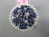 ESTATE LARGE 2.20CT DIAMOND & SAPPHIRE 14KT WHITE GOLD CLUSTER ROUND FLOWER RING