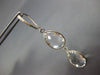 ESTATE LARGE AAA CRYSTAL 14K WHITE GOLD 3D TEAR DROP LEVER BACK HANGING EARRINGS