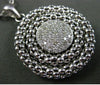 ESTATE LARGE .50CT DIAMOND 18KT WHITE GOLD 3D CLUSTER CIRCULAR MESH PENDANT