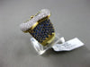 ESTATE WIDE 3.58CT DIAMOND & AAA SAPPHIRE 14KT WHITE GOLD 3D BELT RING F/G VSSI