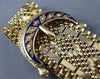 ANTIQUE LARGE AAA BLUE ENAMEL 14KT YELLOW GOLD 3D CLASSIC TASSEL BRACELET  #2169