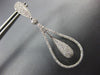 ESTATE LARGE 1.50CT DIAMOND 14K WHITE GOLD 3D TEAR DROP CLUSTER HANGING EARRINGS