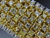 ESTATE MASSIVE 24.86CT WHITE & FANCY INTENSE YELLOW DIAMOND 14K GOLD 3D BRACELET