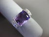 ESTATE WIDE 3.32CT DIAMOND & AAA AMETHYST 14KT WHITE GOLD LUCIDA ENGAGEMENT RING