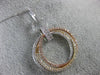 ESTATE 1.0CT DIAMOND 14KT TRI COLOR GOLD 3D CIRCLE OF LIFE OVERLAPPING PENDANT