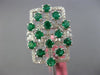 ESTATE LARGE 1.90CT DIAMOND & AAA COLOMBIAN EMERALD 18KT WHITE GOLD FLOWER RING