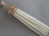 ESTATE EXTRA LARGE .50CT DIAMOND & AAA PEARL 18KT ROSE GOLD 3D TASSLE NECKLACE