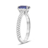 ESTATE 1.43CT DIAMOND & AAA SAPPHIRE 14K WHITE GOLD CLASSIC OVAL ENGAGEMENT RING