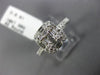 ESTATE WIDE .61CT ROUND & BAGUETTE DIAMOND 18K WHITE GOLD 3D CLUSTER SQUARE RING