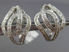 ESTATE LARGE .37CT DIAMOND 14KT WHITE GOLD 3D OPEN LOVE KNOT CLIP ON EARRINGS