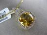 ESTATE LARGE 3.96CT DIAMOND & AAA CITRINE 14KT YELLOW GOLD OPEN FILIGREE PENDANT