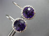 ESTATE LARGE 6.17CT DIAMOND & AMETHYST 14KT WHITE GOLD FILIGREE HANGING EARRINGS