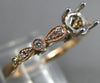 ESTATE .20CT DIAMOND 14KT WHITE & ROSE GOLD OPEN FILIGREE FLOWER ENGAGEMENT RING