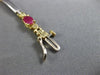 ESTATE 2.10CT DIAMOND & AAA RUBY 14KT TWO TONE GOLD THREE STONE TENNIS BRACELET