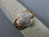 ESTATE WIDE .57CT DIAMOND 14K ROSE GOLD 3D 4 LEAF CLOVER SQUARE CRISS CROSS RING