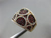 ESTATE 1.78CT DIAMOND & AAA RED SAPPHIRE 18KT ROSE GOLD 3D SEMI CIRCLE FUN RING