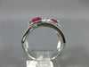 ESTATE LARGE 1.09CT DIAMOND & AAA RUBY 14K WHITE GOLD MULTI ROW ANNIVERSARY RING