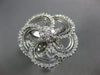 ESTATE EXTRA LARGE 1.34CT DIAMOND 14KT WHITE GOLD 3D FLOWER INFINITY LOVE RING
