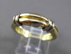 ESTATE 14KT WHITE & YELLOW GOLD CLASSIC WEDDING ANNIVERSARY RING BAND 5mm #1511