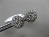 ESTATE LARGE .77CT ROUND DIAMOND 18KT WHITE GOLD 3D CLUSTER HALO STUD EARRINGS