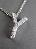 ESTATE .20CT DIAMOND 14KT WHITE GOLD 3D " Y " INITIAL FLOATING PENDANT #13039