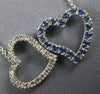 ESTATE 1.26CT DIAMOND & AAA SAPPHIRE 14KT WHITE GOLD DOUBLE HEART LOVE NECKLACE
