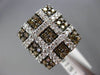 ESTATE LARGE 1.92CT WHITE & CHOCOLATE FANCY DIAMOND 14KT WHITE GOLD SQUARE RING