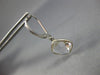 ESTATE AAA CRYSTAL 14KT WHITE GOLD 3D CUSHION CLASSIC BEZEL HANGING EARRINGS