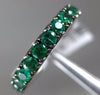 ESTATE 1.17CT AAA EMERALD 14K WHITE GOLD 3/4 ETERNITY WEDDING ANNIVERSARY RING