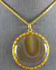ANTIQUE EXTRA LARGE & LONG AAA BRAZILIAN AGATE 22KT YELLOW GOLD NECKLACE #26528