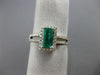 ESTATE 1.15CT DIAMOND & AAA EMERALD 14KT WHITE GOLD HALO CLASSIC ENGAGEMENT RING