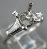 ESTATE .25CT DIAMOND PLATINUM 3D THREE STONE SEMI MOUNT ENGAGEMENT RING #26389