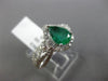 ESTATE 1.95CT DIAMOND EMERALD 14KT WHITE GOLD INFINITY HALO PEAR ENGAGEMENT RING
